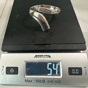 Vintage Sterling silver hinged clamper 2 prong cuff bracelet